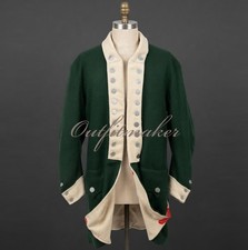 American Revolution War Regimental Soldier War Uniform Green Wool Jacket picture