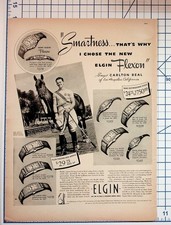 Vintage 1939 Elgin Flexon Watch Ad Polo Carlton Beal New York World's Fair picture
