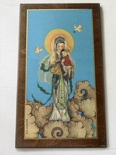 Vintage Our Lady of China John Lu Hung-Nien Madonna Child Chinese Catholic Art picture