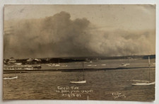 1907 MA RPPC Postcard Cape Cod Onset August 19 Forest Fire Disaster Boats Harbor picture