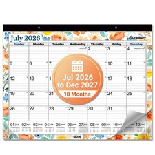 Desk Calendar 20262027 22x17, Jul. 2026 to Dec. 2027, Thick Paper, Sturdy Bac... picture