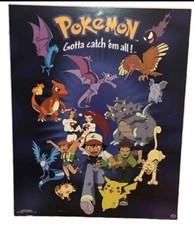 Fun RARE Vtg 1999 Mounted Pokémon Poster Gotta Catch Em All Nintendo Scorpio fun picture