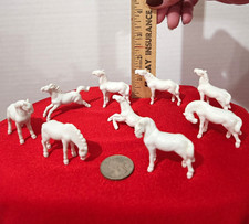Vintage Miniature White Bone China Horse Figurines Lot 9 Japan Shiken Style MCM picture