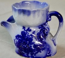 Vintage Trafalgarware Staffordshire England Flow Blue Shaving Scuttle Mug EUC picture