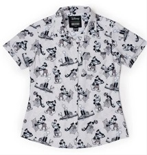 Disney RSVLTS Women’s 100 Anniversary Steamboat Willie Mickey D100 Shirt L NEW picture