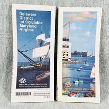 Vtg 1990 AAA Road Map Delaware DC Maryland Virginia 1993 and Baltimore picture