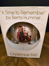 Schmid Limited Edition Hanging Ball Ornament White Christmas 1981 MPN 177708 picture
