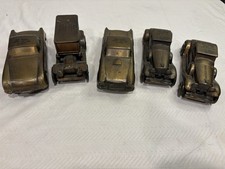 5 vintage banthrico metal car banks. 1974. Lorain national bank picture
