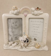 Lenox Noahs Ark Double Picture Frame Baby Nursery Baptism Gift Porcelain picture