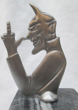 satan middle finger lucifer flip off  ratrod hotrod car hood ornament picture