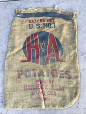 VTG Harden Asay H A Colorado Potatoes Burlap Bag 100 lb Gunny Sack Rare Antique picture
