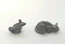 Vintage Metzke Pewter 1970 Cat and Mouse Miniature Figurines picture