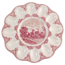 Johnson Brothers Old Britain Castles Pink  Deviled Egg Plate 6106792 picture