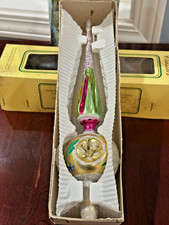 Vintage Commodore Christmas Classics Finial Glass Tree Topper Romania, 11