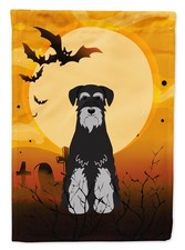 Caroline's Treasures Halloween Standard Schnauzer Black Grey Garden Flag picture