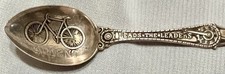 ORIENT BICYCLE Sterling Silver ADVERTISING SPOON Waltham NY Antique 1890s picture