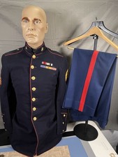 WWII USMC US Marine Corps Dress Blue Uniform Jacket & Pants Named picture