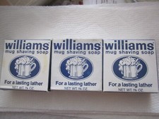 WILLIAMS MUG SHAVING SHAVE SOAP X 3 NEW IN BOXES VINTAGE 1.75oz EACH picture