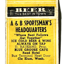 CLE ELUM, WASH 1930'S- BLUE GOOSE CAFE, REED HOTEL, D. BAUSANO, WASHINGTON COVER picture