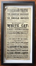 Antique Playbill Princess’s Theatre Corsican Brothers Harlequin White Cat 1858 picture