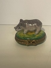 Vintage Genuine Limoges Baby Rhinoceros   PV Marque Deposee picture
