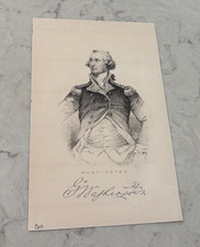 Vintage 19th Century Steel Plate Engraving President George Washington picture