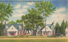 Vintage Henrico Auto Court Richmond VA US Route 1 Linen Postcard Tichnor Bros. picture