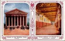 Church of Madeleine, Paris & Fontainebleau Gallery France Postcard c1910 picture