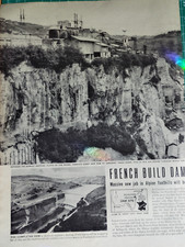 Vintage 2-Page Article French Build Dam On Upper Rhone River Genissiant France picture