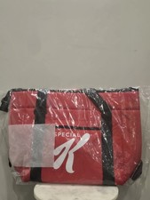 Kellogg's Special K Insulated Cooler Tote Bag Large Red Zip Shoulder Strap New picture
