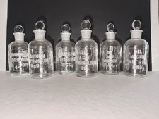 Wheaton Glass Apothecary Lab Bottles w/ Stoppers all EMBOSSED Letters & numbers picture