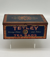 Vintage Tetley Tea Orange Pekoe Tea Bags Advertising Elephant Tin Box picture