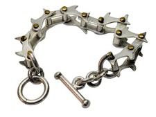 925 Silver Motorcycle Chain Bracelet Biker Large Unisex Gift picture