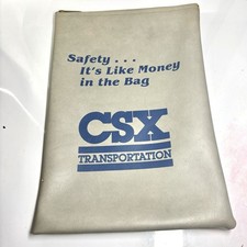 Vtg CSX Transportation Vinyl Money Bag Zips 11” Railway Railroad Train picture