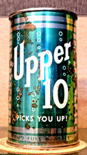 1960S UPPER 10 STEEL FLAT TOP SODA POP CAN ROYAL CROWN FORT WORTH TEXAS NEHI picture