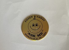 Vintage Milk Cap Fisher Hawaii Ask Me Pog Slammer Collectible 1993 picture