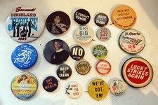 Eclectic Vintage 21 Button Lot Michael Jackson Skiing Jazz Hydroplane & More picture