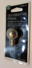 New Vintage 2010 Brushed Silver Finish Table Floor Lamp Top Shade Ball Finial picture
