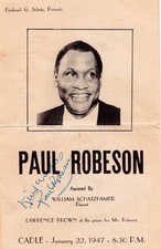 Paul Robeson, hand signed 1947 concert program Rare  picture