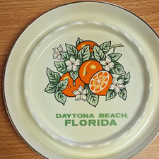 Daytona Beach Florida Souvenir Ashtray with Orange Fruit Design 8.5 inches  picture