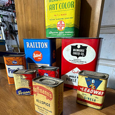 Railton Kroger Hoffmann's Milwaukee Cheese Co Alabastine Vintage Tin Lot picture