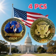 4 PCS 2024 President Trump Commemorative Coin Take America Back Metal Coin picture