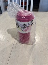 Tupperware ECO To Go Travel Cup Tumbler Pink 16oz Floral Removable Sleeve~New picture