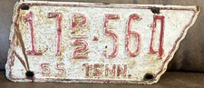 1955 Vintage Tennessee Shaped License Plate Automobile Car Truck Tag  picture
