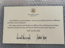 TRUMP GRADUATION CARD WHITE HOUSE SIGNATURE REPUBLICAN GOP MAGA GOLD EAGLE SEAL picture