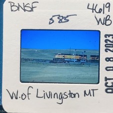 BNSF 4619 585 WB Train Livingston Montana Railroad 35mm Color Slide OCT 2023 picture