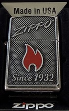 ZIPPO 2018 ZIPPO LARGE FLAME SINCE 1932 EMBLEM  LIGHTER SEALED IN BOX H540 picture