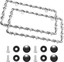 2Pcs Barbed Wire Design License Plate Frame, Chain Plate Frame Supplies Comes wi picture