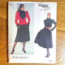 Vogue Patterns Vintage Original Paris Original 1196 Women’s Jacket Skirt Blouse picture