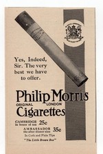 1910 Philip Morris Original London Cigarettes Ad pre WWI picture